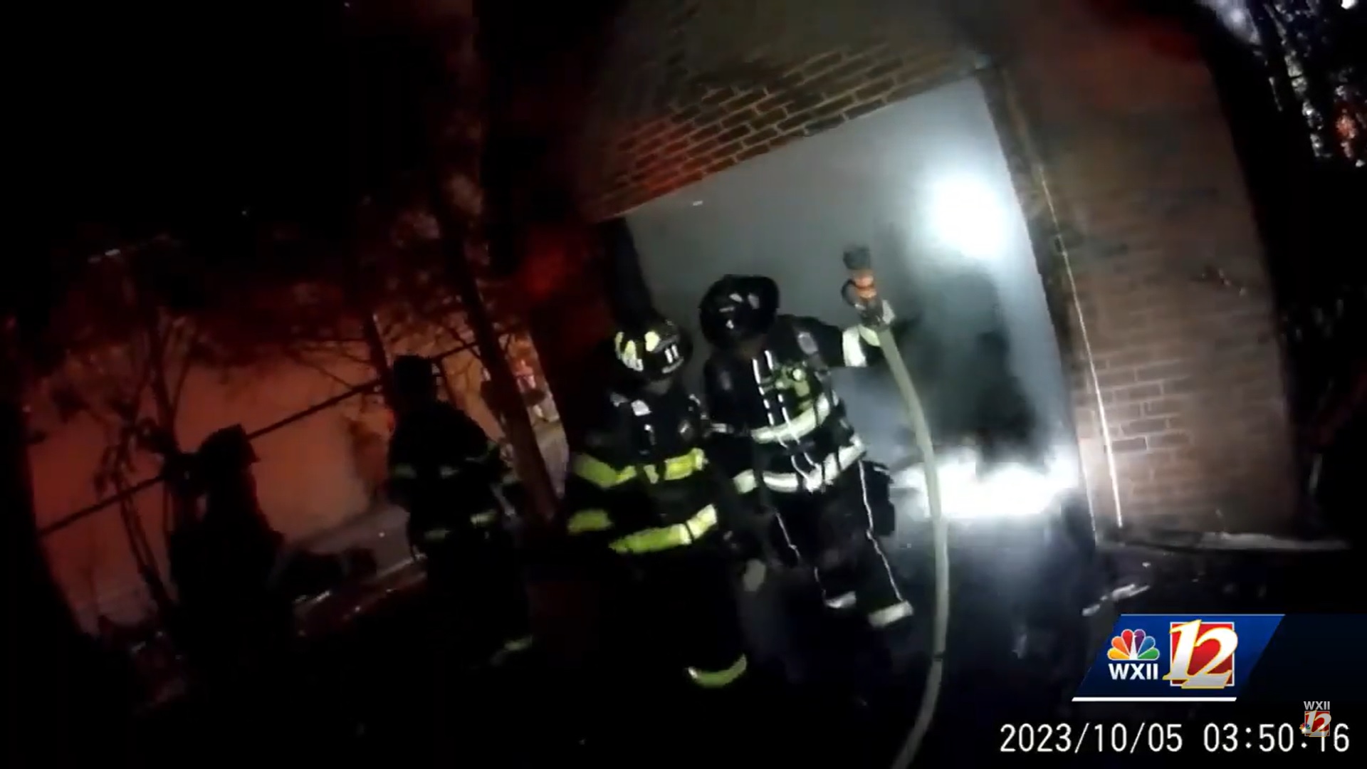 Caught on camera: Wall collapses on two North Carolina firefighters