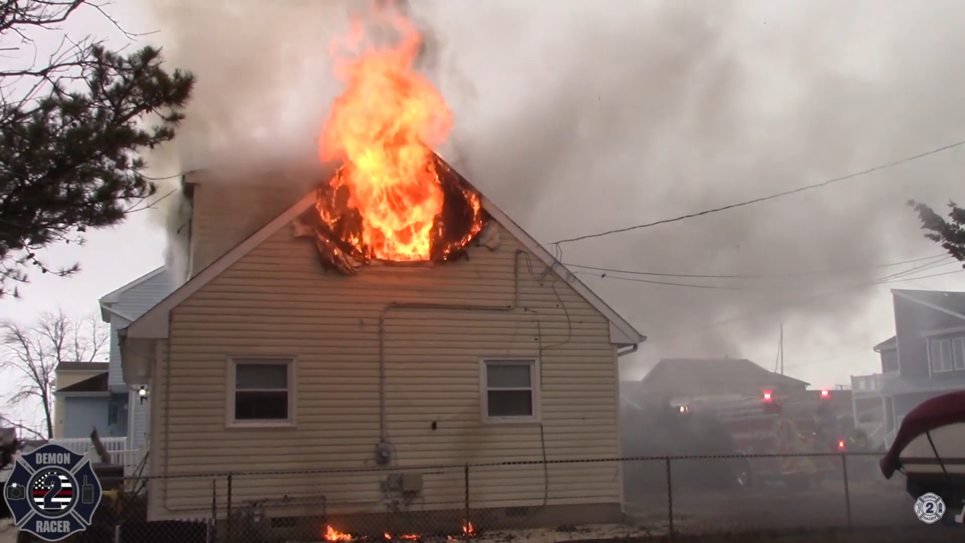 Arrival video: Two-alarm house fire in New Jersey